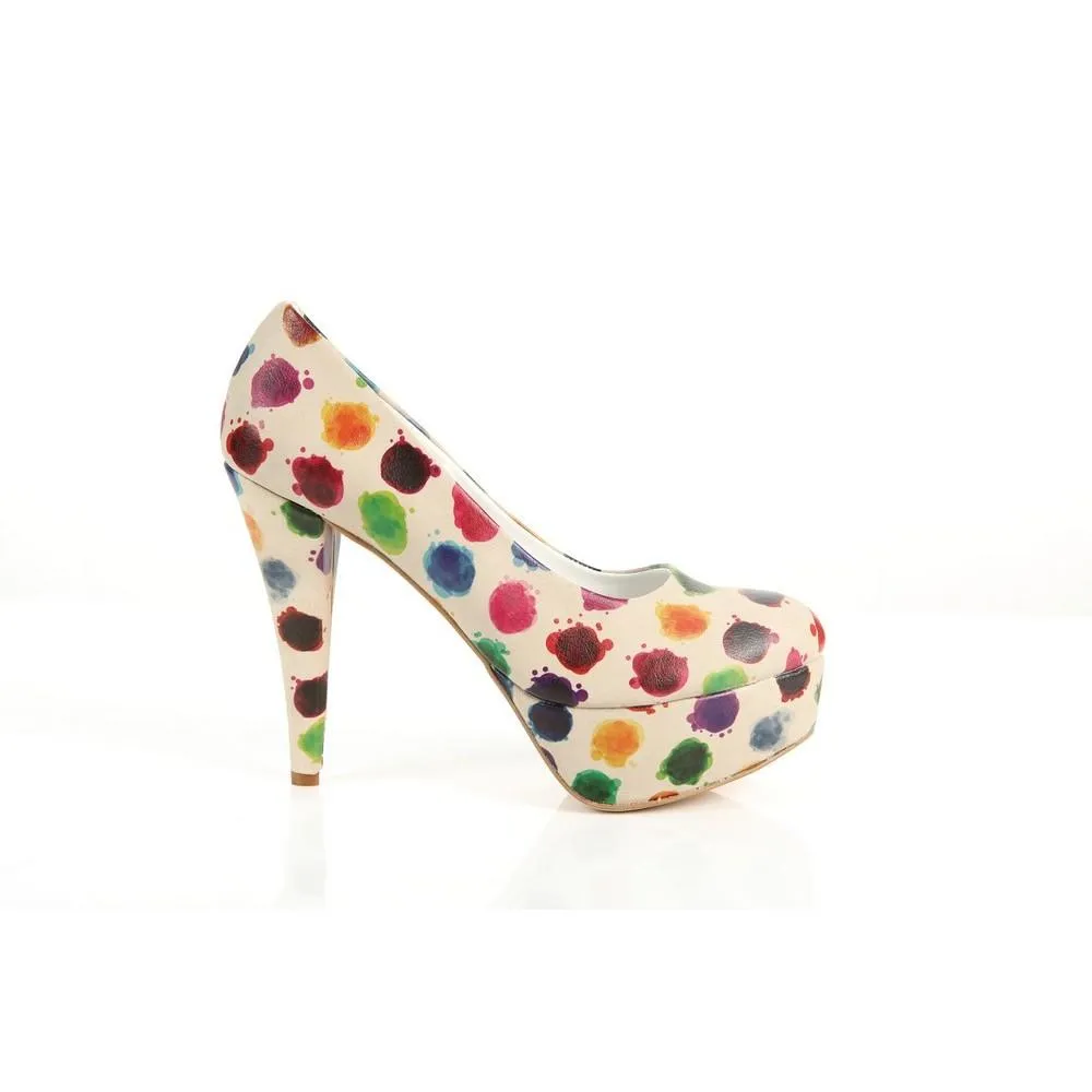 Colored Dots Heel Shoes PLT2020